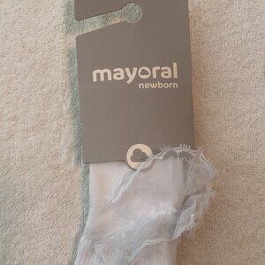 Mayoral Baby Girl White Ruffled Tights NWT